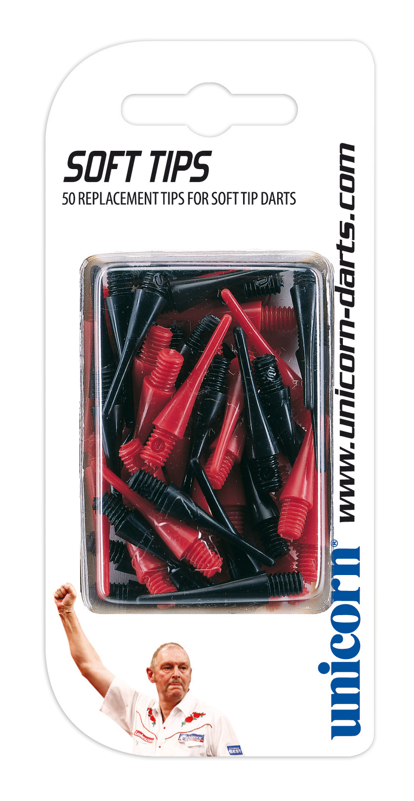 UNICORN CHECKOUT SOFT TIPS BLACK/RED 50 PZ