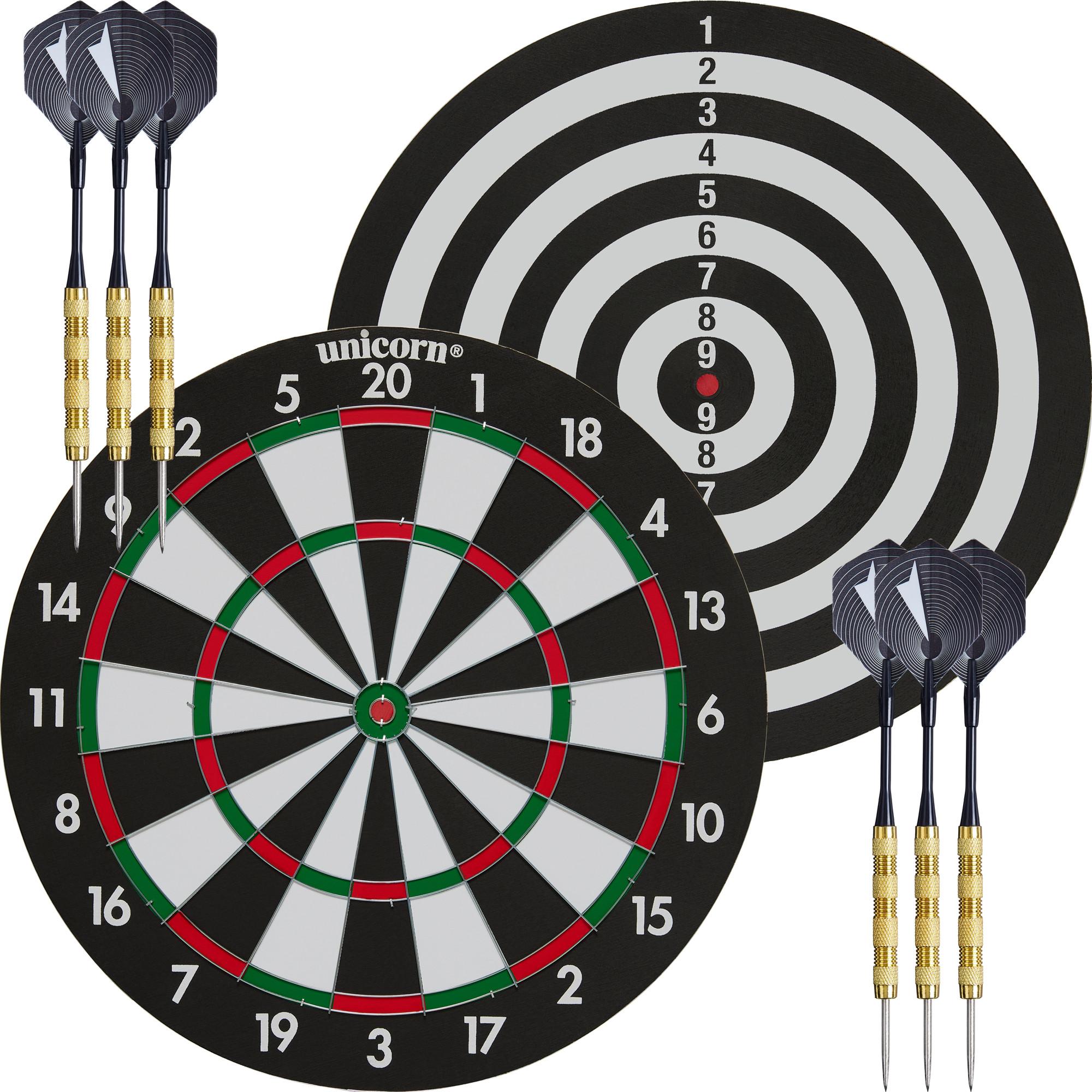UNICORN PAPER TARGET 17" WITH 6 DARTS
