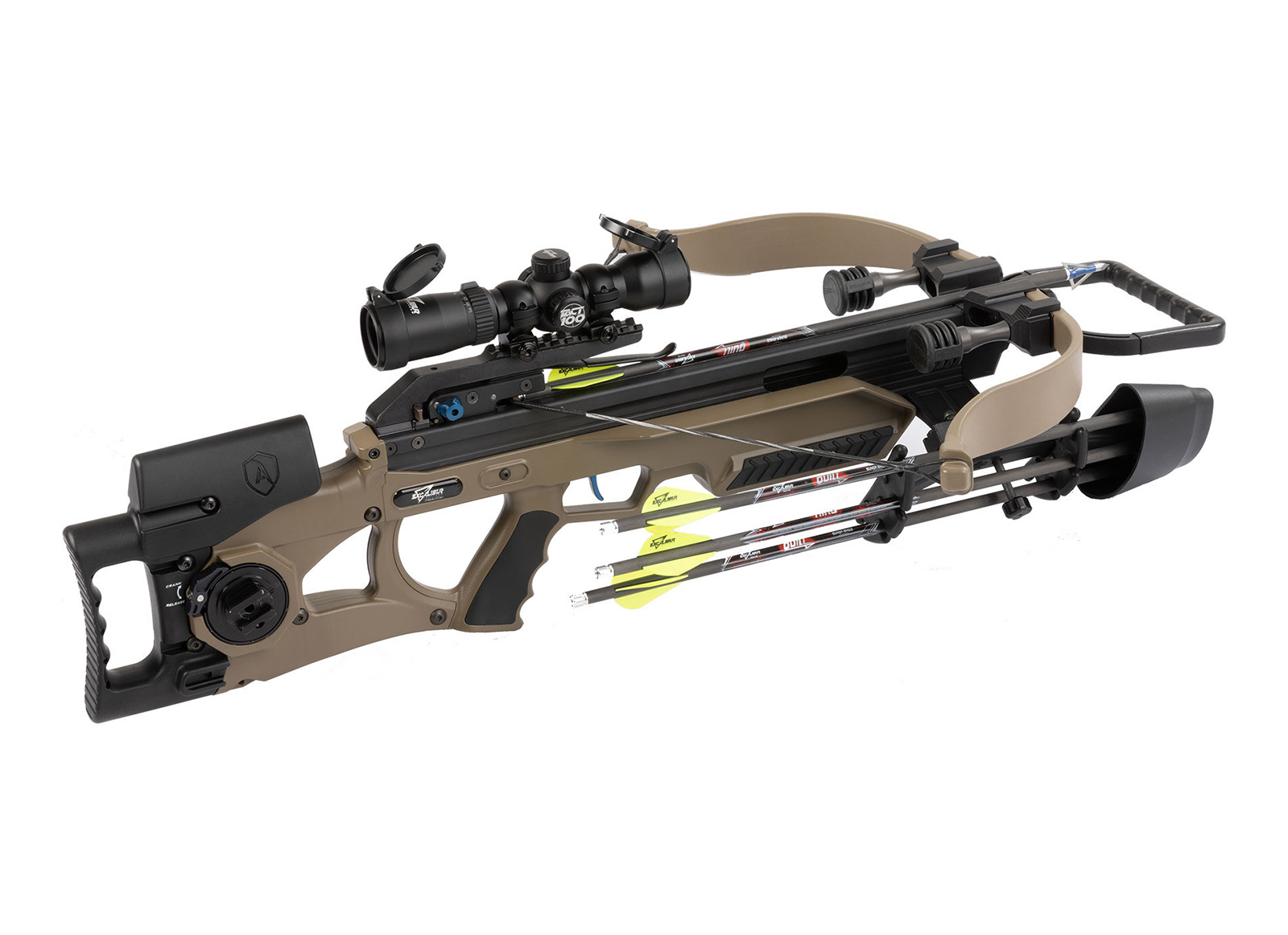 EXCALIBUR BALESTRA PACKAGE ASSASSIN EXTREME FDE WITH TACT 100 SCOPE