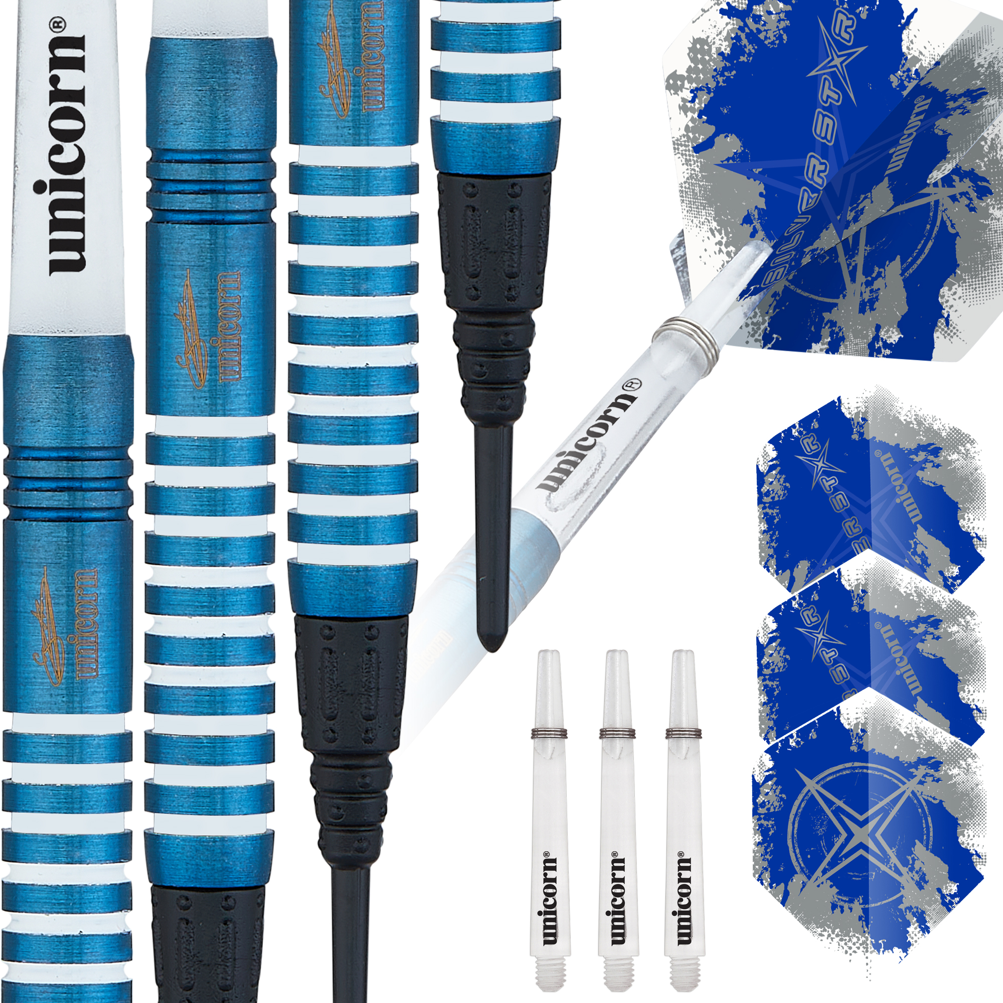 UNICORN FRECCETTE BLUE SILVER STAR 80% TUNGSTEN - GARY ANDERSON SOFT TIP